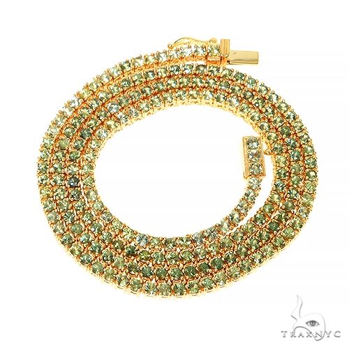 Forest Green 7 Pointer Sapphire Tennis Chain 67402