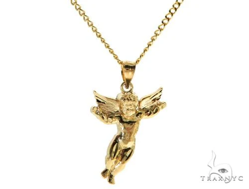 10K Gold Angel Charm Pendant Set 61805