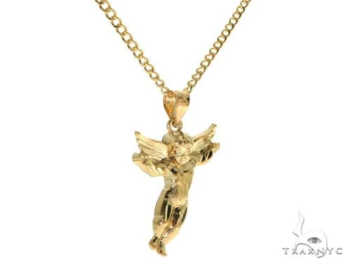 10K Gold Angel Charm Pendant Set 61805