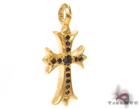 Black Diamond Cross Crucifix Pendant 29108