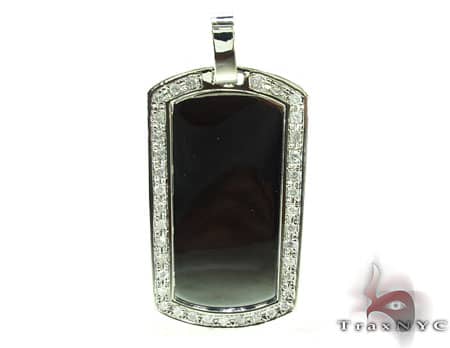Mens Diamond Dog Tag Pendant 18931