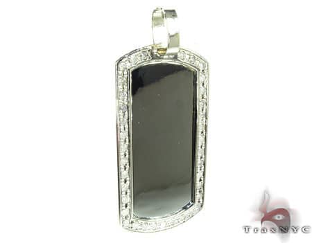 Mens Diamond Dog Tag Pendant 18931