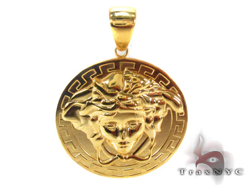 Gold Plated 925.Silver Medusa Head Pendant 33835