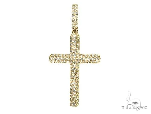 14K Gold Diamond Cross Pendant 65952