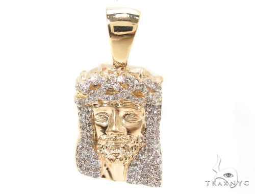 Diamond Jesus Head Pendant 36469
