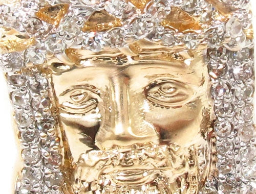 Diamond Jesus Head Pendant 36469