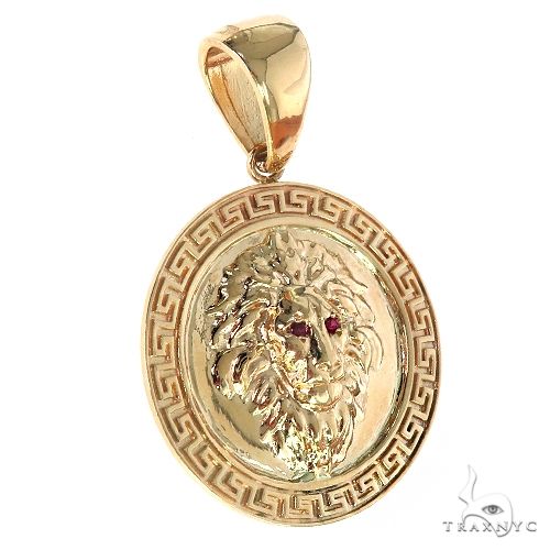 14K Yellow Gold Lion Pendant 36994