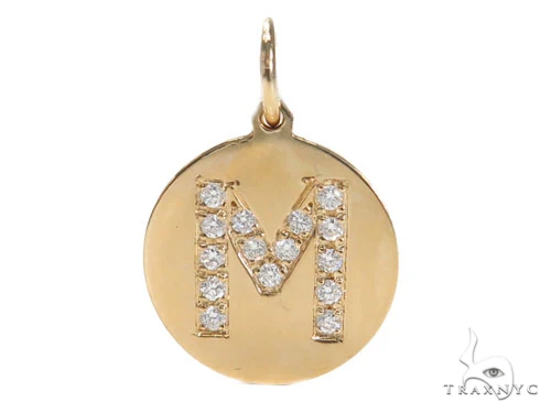 Prong Diamond Initial 'M' Pendant 40943