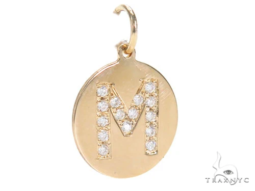 Prong Diamond Initial 'M' Pendant 40943