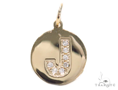 Prong Diamond Initial 'J' Pendant 40944