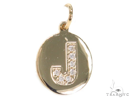 Prong Diamond Initial 'J' Pendant 40944