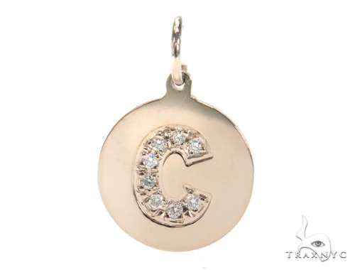Prong Diamond Initial 'C' Pendant 40947