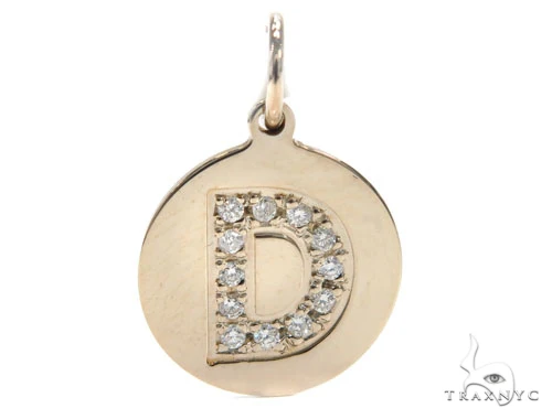 Prong Diamond Initial 'D' Pendant 40948