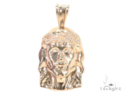 Prong Diamond Jesus Pendant 44525