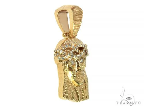 Yellow Gold Jesus Diamond Pendant 44756