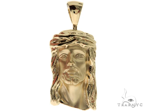 Solid 14K Gold Jesus Pendant 45363