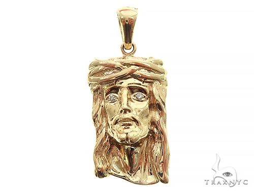 Small Solid 10K Gold Jesus Pendant 56770