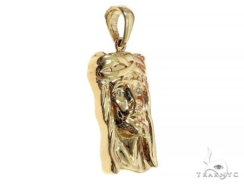 Small Solid 10K Gold Jesus Pendant 56770