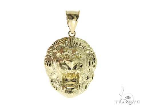 10K Gold Lion Head Pendant 56882