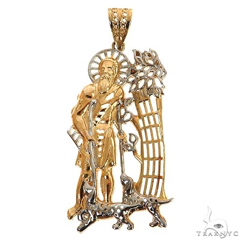10K Two Tone Gold Saint Lazarus Pendant 57130