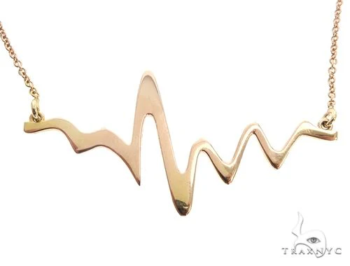 Heartbeat Pendant Necklace in 14k Yellow Gold 60691