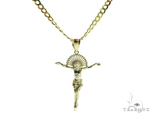 Jesus Pendant and 22 Inches Hollow Curb Chain Set 61716