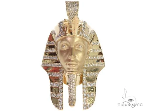 King Tut Diamond Pendant Sandblasted Face 62468