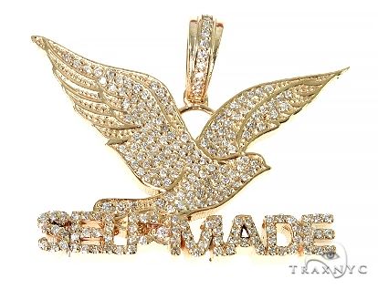 14K Gold Prong Diamond FreeBird Self Made Charm Pendant 63091