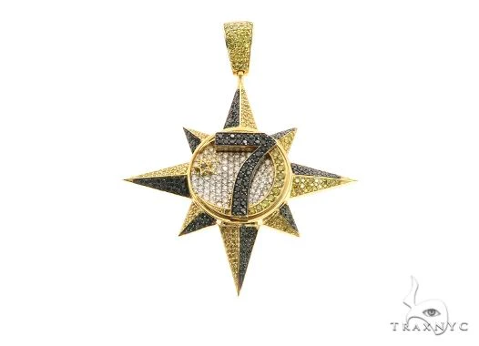 Custom Universal Flag Diamond Star Pendant 63852