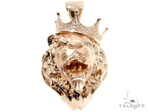 Small Diamond Lion Head Pendant 64161