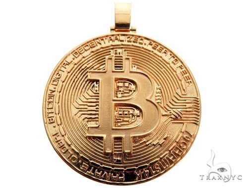 Solid Gold Custom Made Bitcoin Pendant Crypto Cryptocurrency Blockchain 64513