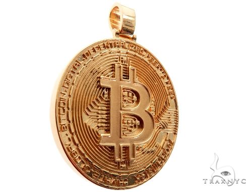 Solid Gold Custom Made Bitcoin Pendant Crypto Cryptocurrency Blockchain 64513