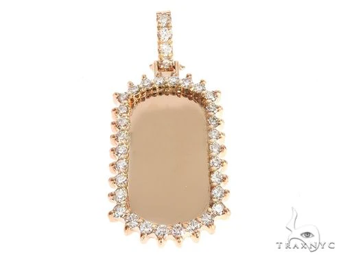 14k Yellow Gold Customizable Dog Tag Pendant 64643