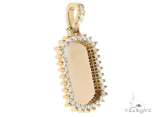 14k Yellow Gold Customizable Dog Tag Pendant 64643