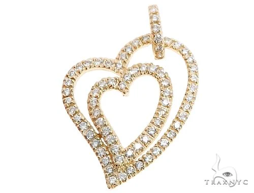 14k Yellow Gold Diamond Heart Pendant 64669