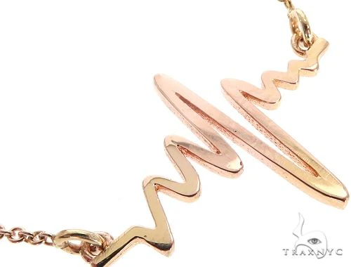 Mini Heartbeat Pendant Necklace in 14k Yellow Gold 64904