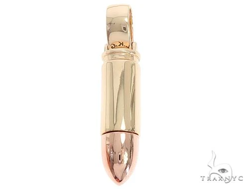 14k Two Tone Yellow and Rose Gold Bullet Pendant 64976
