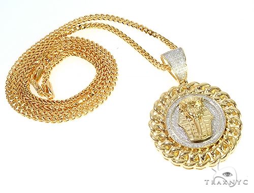 8256-diamond-pharaoh-king-tut-pendant-franco-link-chain-set-65137-4.jpg Diamond Pharaoh King Tut Pendant Franco Link Chain Set 65137