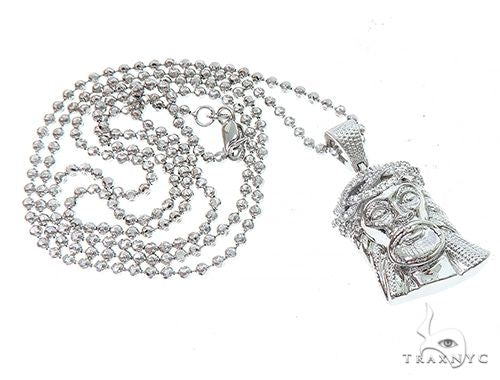 Jesus Diamond White Gold Pendant 65222