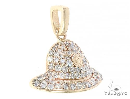 14K Yellow Gold Custom Made Hat Pendant 65286