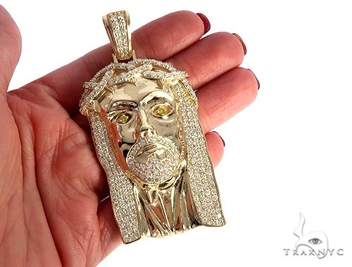 8263-14k-yellow-gold-custom-made-jesus-diamond-pendant-with-canary-eyes-65295-5.jpg 14K Yellow Gold Custom Made Jesus Diamond Pendant With Canary Eyes 65295