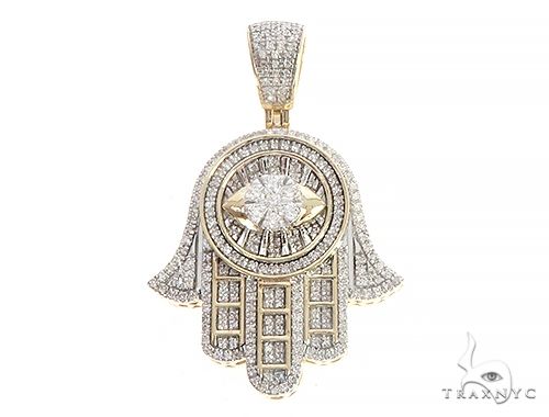 10K Gold Prong Diamond Mighty Eye of Providence Pendant 65322