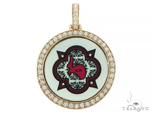 14K Yellow Gold Custom Diamond Holographic Prism Photo Pendant 65758