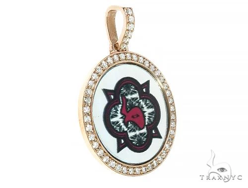 14K Yellow Gold Custom Diamond Holographic Prism Photo Pendant 65758