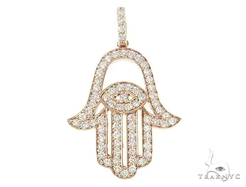 14K Gold Diamond Hamsa Pendant 65764