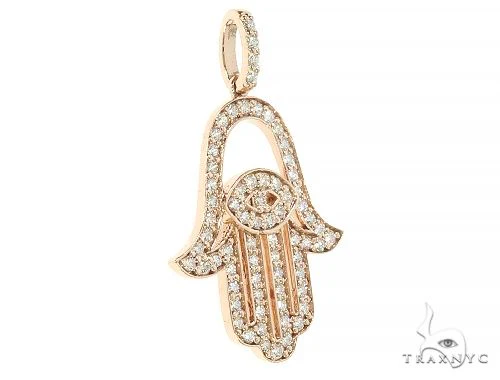 14K Gold Diamond Hamsa Pendant 65764
