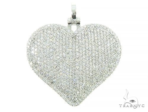 14K White Gold Diamond Heart Pendant 65846
