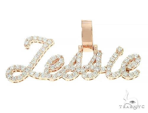 14K Rose Gold Jessie Diamond Name Pendant 65958