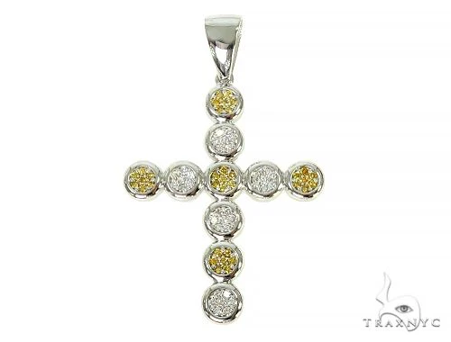 Prong Diamond Canary Cross Pendant 66046