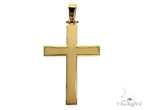 14K Gold Solid Cross Pendant 66193